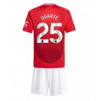 Camiseta Manchester United Manuel Ugarte #25 Primera Equipación Replica 2024-25 para niños mangas cortas (+ Pantalones cortos)